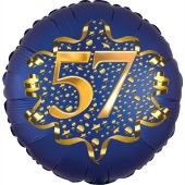 Satin Navy Blue Zahl 57 Luftballon aus Folie zum 57. Geburtstag, 45 cm, Satin Luxe