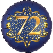 Satin Navy Blue Zahl 72 Luftballon aus Folie zum 72. Geburtstag, 45 cm, Satin Luxe