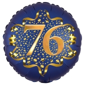 Satin Navy Blue Zahl 76 Luftballon aus Folie zum 76. Geburtstag, 45 cm, Satin Luxe