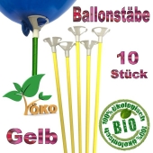 Öko-Ballonstäbe gelb, 10 Stück