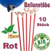 Öko-Ballonstäbe rot, 10 Stück