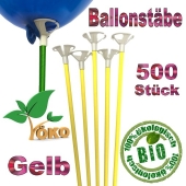 Öko-Ballonstäbe gelb, 500 Stück