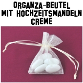 Hochzeitsmandeln Organza-Beutel Creme
