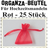 Organza-Beutel Rot für Hochzeitsmandeln