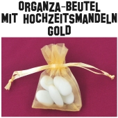 Hochzeitsmandeln Organza-Beutel Gold