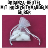 Hochzeitsmandeln Organza-Beutel Silber