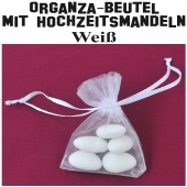 Hochzeitsmandeln Organza-Beutel Weiß