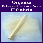 Organza Deko-Stoff, Elfenbein, 9 Meter x 36 cm