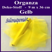 Organza Deko-Stoff, Gelb, 9 Meter x 36 cm