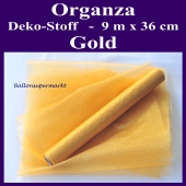 Organza Deko-Stoff, Gold, 9 Meter x 36 cm