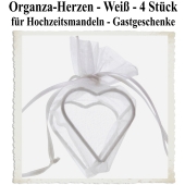 Organza-Herz Weiß für Hochzeitsmandeln und Gastgeschenke