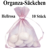 Organza-Beutel Hellrosa für Taufmandeln oder Hochzeitsmandeln