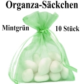 Organza-Beutel Mintgrün für Taufmandeln oder Hochzeitsmandeln
