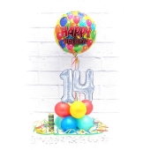 Luftballon aus Folie, Tischdekoration, Konfetti und Luftschlangen