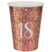 Rosegold Sparkling Partybecher zum 18. Geburtstag, 10 Stück