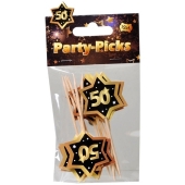 Party Picker Zahl 50, Schwarz/Gold, Dekoration zum Geburtstag