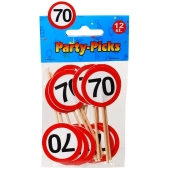 Party Picker Zahl 70, Verkehrsschilder, Dekoration zum Geburtstag