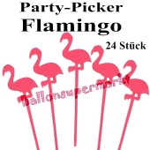 Party-Picker Flamingo, 24 Stück