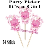 Partypicker It's a Girl, Babyfüßchen, 24 Stück