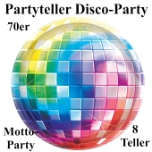 Disco Party, Mottoparty 70er Jahre, Tischdeko-Partyteller, Partydekoration