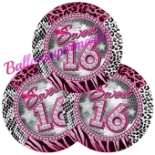Partyteller Sweet 16 zum 16. Geburtstag, 8 Stück