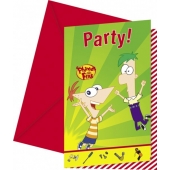 Phineas und Ferb Einladungskarten zum Kindergeburtstag