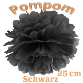 Pompom Schwarz, 25 cm