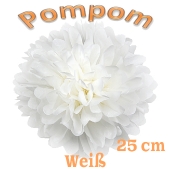 Pompom Weiss, 25 cm