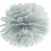 Pompom Silber, 35 cm