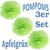 Pompoms Apfelgrün, 3 Stück