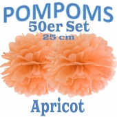 Pompoms Apricot, 25 cm, 50 Stück