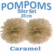 Pompoms Caramel, 25 cm, 50 Stück