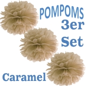 Pompoms Caramel, 3 Stück