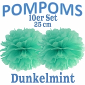 Pompoms Dunkelmint, 25 cm, 10 Stück