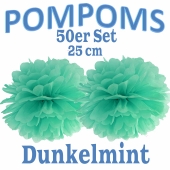 Pompoms Dunkelmint, 25 cm, 50 Stück