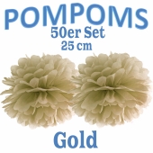 Pompoms Gold, 25 cm, 50 Stück