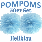 Pompoms Hellblau, 50 Stück
