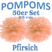 Pompoms Pfirsich, 25 cm, 50 Stück