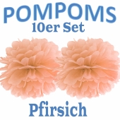 Pompoms Pfirsich, 10 Stück