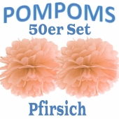 Pompoms Pfirsich, 50 Stück