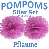 Pompoms Pflaume, 25 cm, 50 Stück