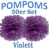 Pompoms Violett, 50 Stück