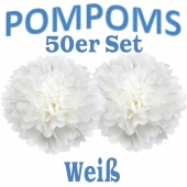 Pompoms Weiss, 50 Stück