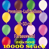 Luftballons 30-33 cm, Premium-Qualität, Farbauswahl, 10000 Stück, 20 x 500