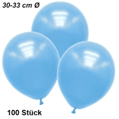 Premium Metallic Luftballons, Babyblau, 30-33 cm, 100 Stück