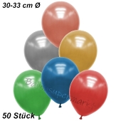 Premium Metallic Luftballons, Bunt gemischt, 30-33 cm, 50 Stück