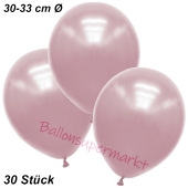 Premium Metallic Luftballons, Rosa, 30-33 cm, 30 Stück