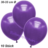 Premium Metallic Luftballons, Violett, 30-33 cm, 10 Stück
