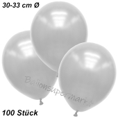 Premium Metallic Luftballons, Weiß, 30-33 cm, 100 Stück