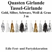 Quasten Girlande Golden Wishes, Silvesterdekoration und Partydekoratio